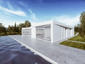 Rendering vista 1 Abitazione monofamiliare Cangelasio Costa progetto di Stefano Pigazzani