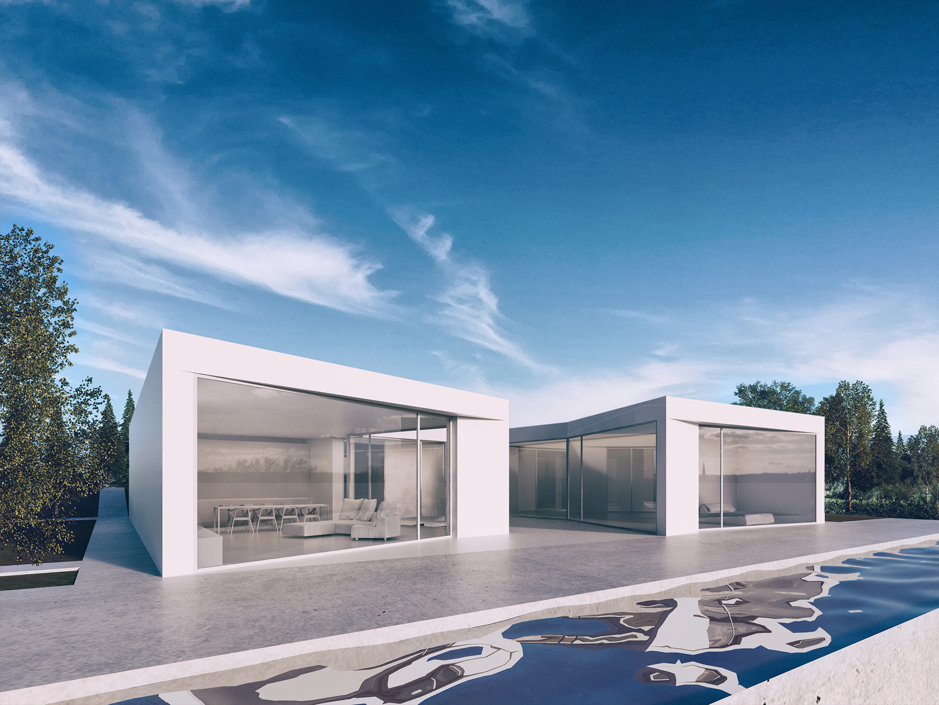 Rendering vista 3 Abitazione monofamiliare Cangelasio Costa progetto di Stefano Pigazzani