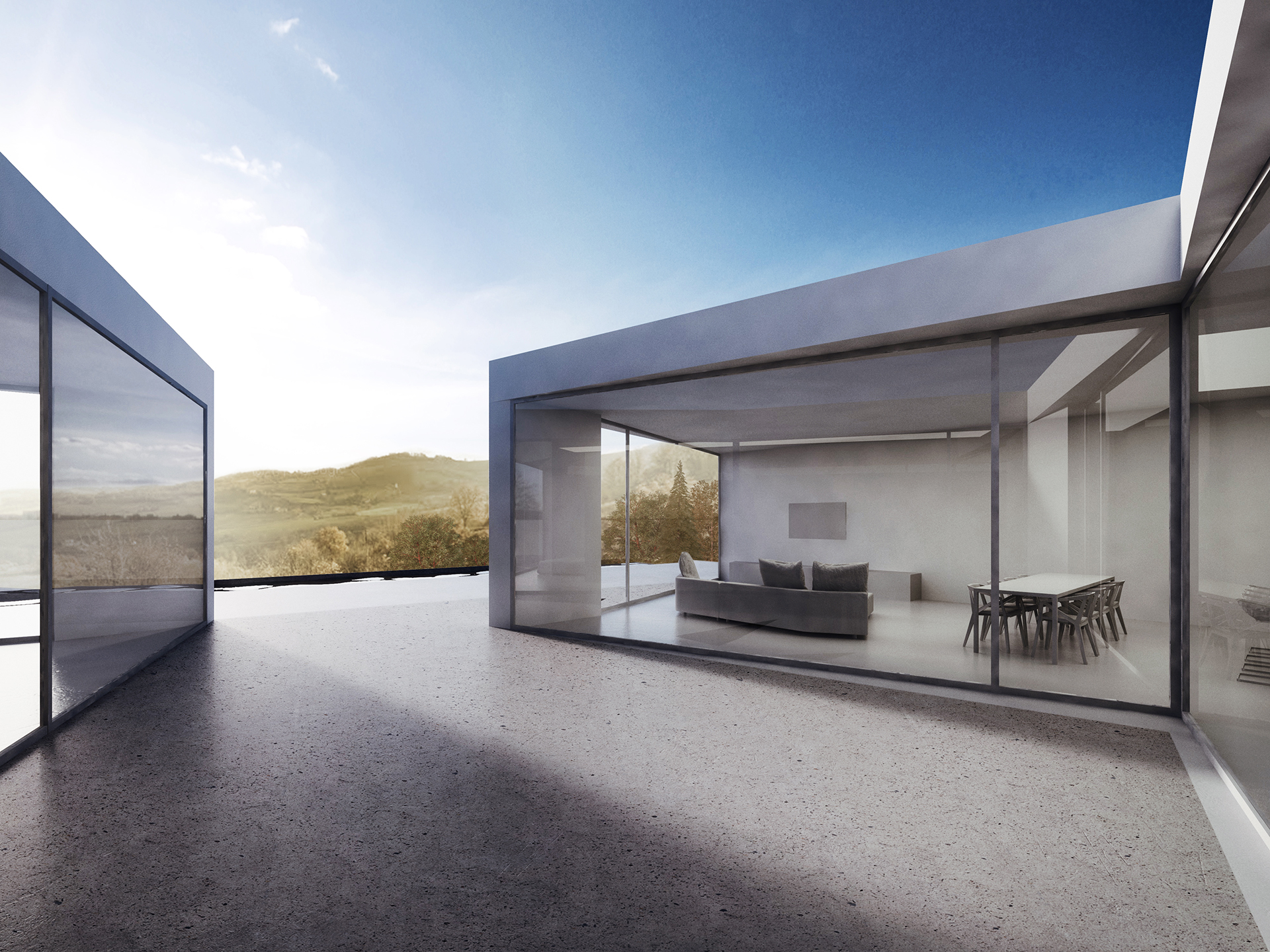 Rendering vista 4 Abitazione monofamiliare Cangelasio Costa progetto di Stefano Pigazzani